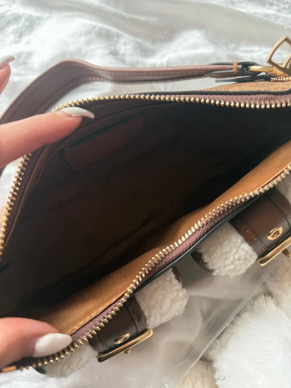 Coach Brown Ashton Signature Canvas Leather Shoulder Bag with Cherry Charm - Picture 5 of 8